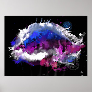 Galaxy eye watercolours poster