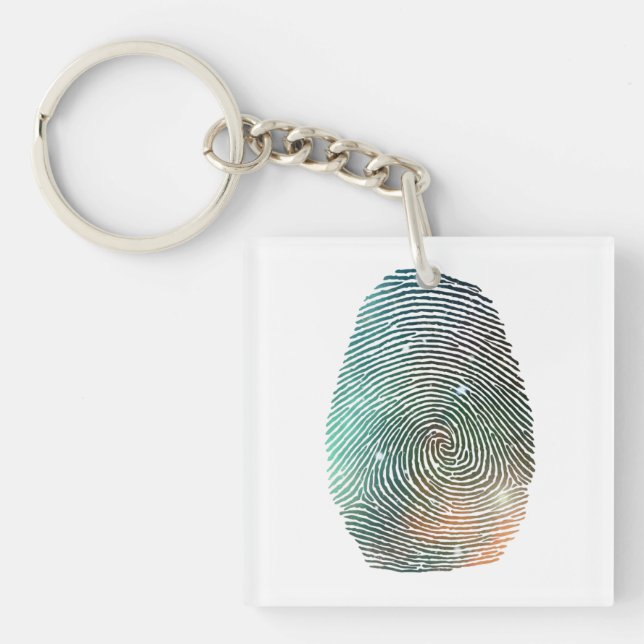 Galaxy Fingerprint Pattern Key Ring (Front)