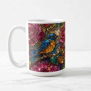 Galaxy Floral Birds Pattern Coffee Mug