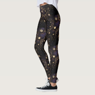 Galaxy Fractal Moons Pattern Leggings