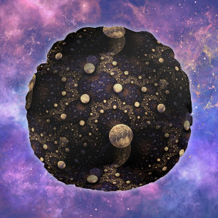 Galaxy Fractal Round Cushion