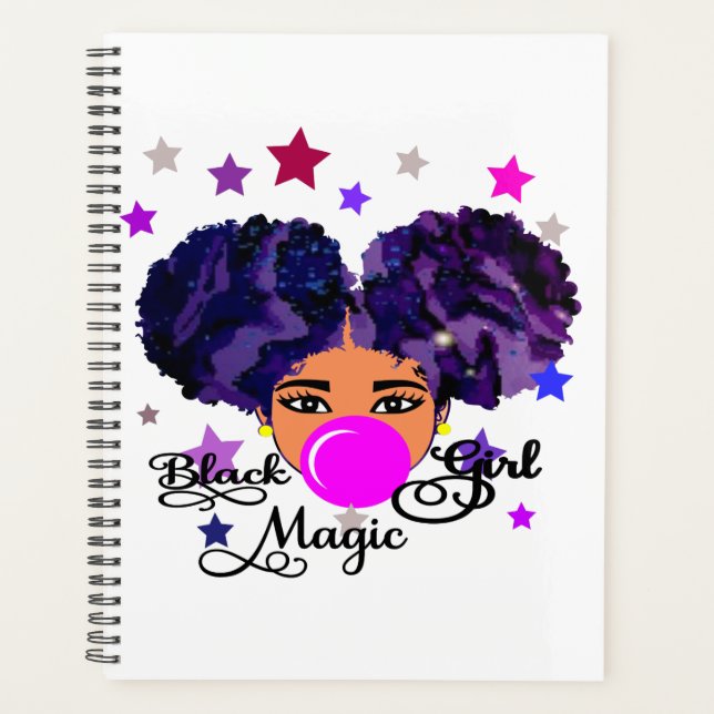 Galaxy Girl,Afro Girl,Black Girl,Melanin Planner (Front)