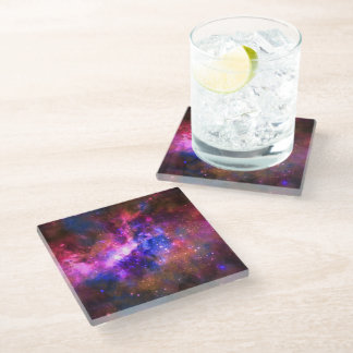 galaxy glass coaster