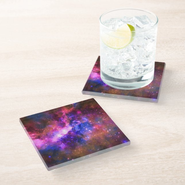 galaxy glass coaster (Angled)