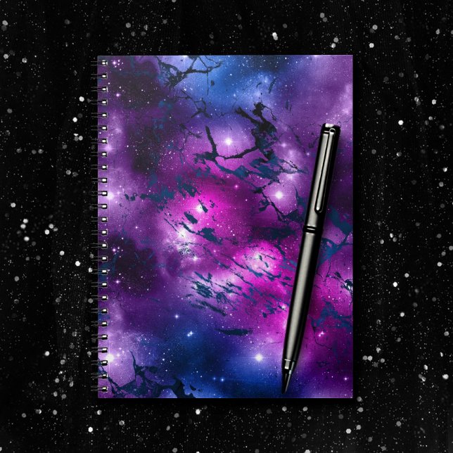 Galaxy Glow | Cosmic Blue Purple and Pink Marble Notebook (Creator Uploaded)