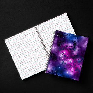 Galaxy Glow   Cosmic Blue Purple and Pink Marble Notebook