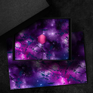 Galaxy Glow   Cosmic Blue Purple and Pink Marble Tissue Paper