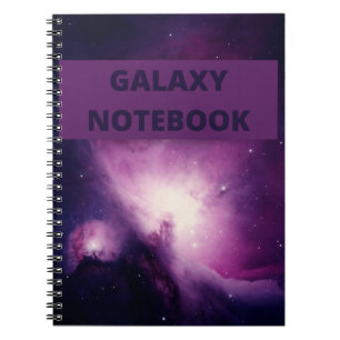 Galaxy Glow Purple and Pink Marble Notebook