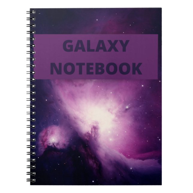 Galaxy Glow Purple and Pink Marble  Notebook (Front)