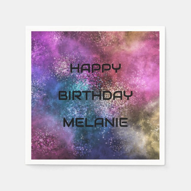 Galaxy Happy Birthday Napkin (Front)