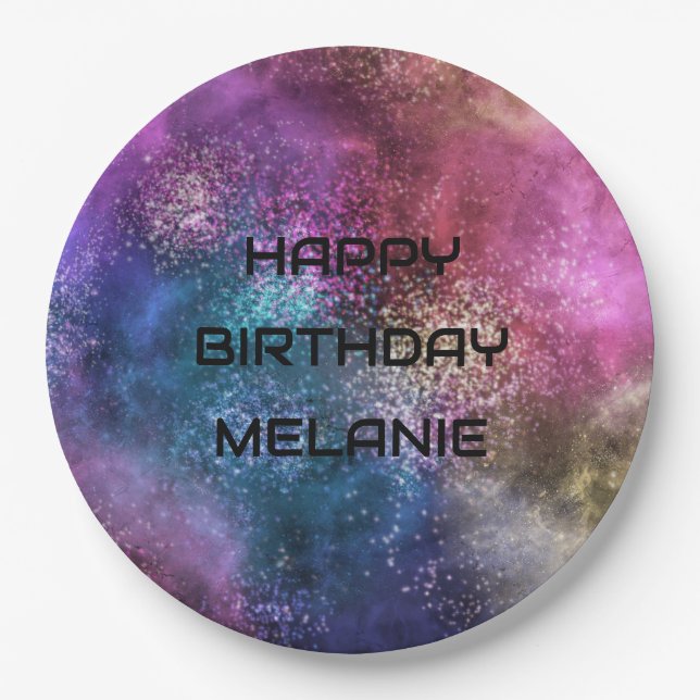 Galaxy Happy Birthday Paper Plate (Front)