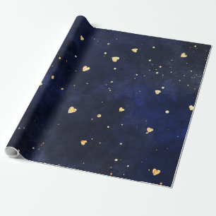 Galaxy hearts wrapping paper