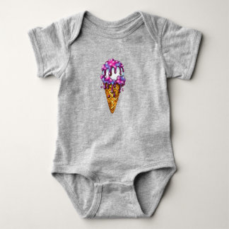 Galaxy Ice Cream Cone Baby Bodysuit