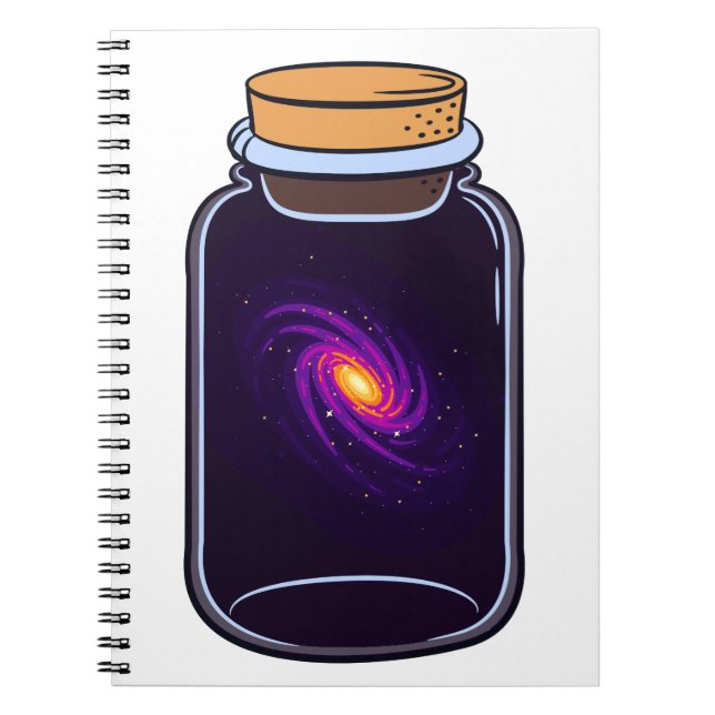 Galaxy in a Jar Universe Glas Space Lovers Notebook (Front)