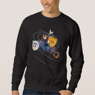 Galaxy Kitten Planets Solar Sun Earth Pluto Cat Un Sweatshirt
