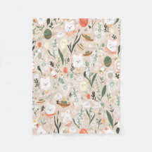 Galaxy Kittens & Wildflowers - Whimsical Pattern