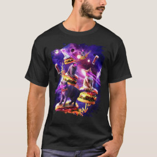 Galaxy Laser Cat On Burger - Space Cheeseburger Ca T-Shirt