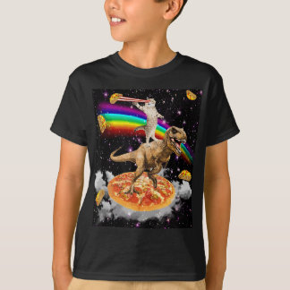 Galaxy Laser Cat on Dinosaur on Pizza with Tacos & T-Shirt