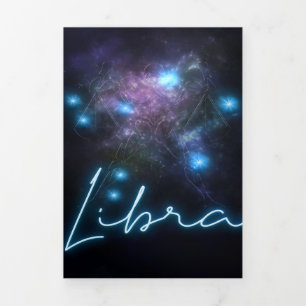 Galaxy Libra Zodiac- Funny Libra Zodiac Lover Gift Tri-Fold Announcement