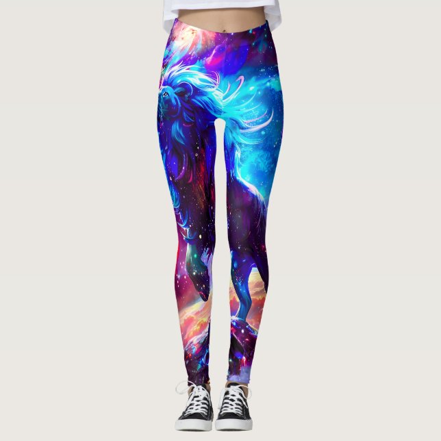 Galaxy Lion Blue Leggings (Front)