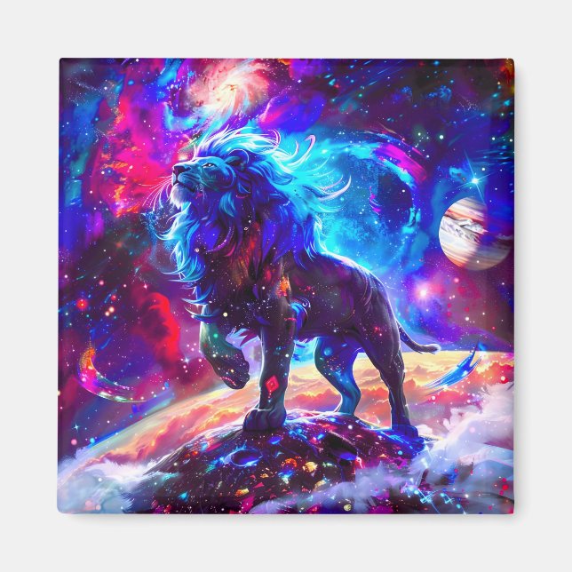 Galaxy Lion Blue Magnet (Front)