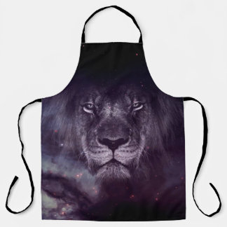 Galaxy Lion Face Art Wallpaper Apron
