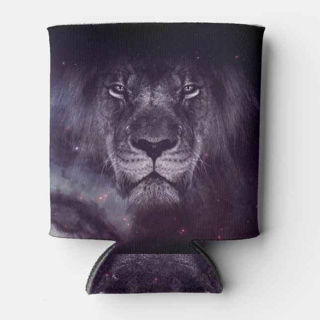 Galaxy Lion Face Art Wallpaper Can Cooler (Front)