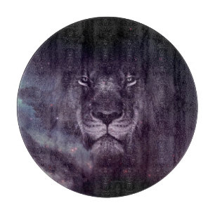 Galaxy Lion Face Art Wallpaper Cutting Board