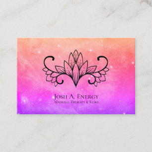 *~* Galaxy Lotus Pink Universe Lavender Nebula Business Card