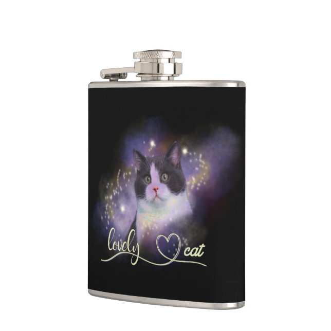 Galaxy Lovely Cat Hip Flask (Left)