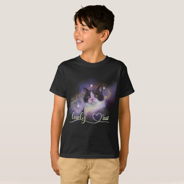 Galaxy Lovely Cat T-Shirt (Front Full)
