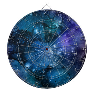 Galaxy Lovers Starry Space Blue Sky White Sparkles Dartboard