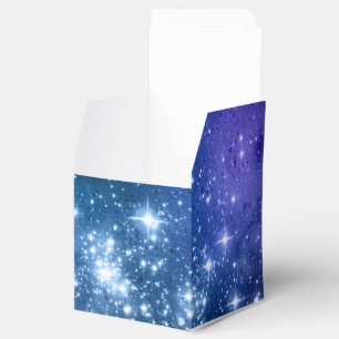 Galaxy Lovers Starry Space Blue Sky White Sparkles Favour Box
