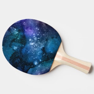 Galaxy Lovers Starry Space Blue Sky White Sparkles Ping Pong Paddle
