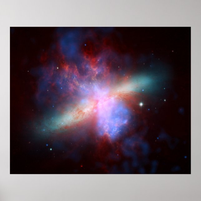 Galaxy M82 Hubble NASA Poster (Front)