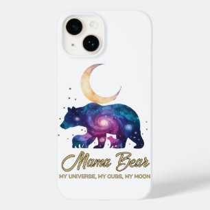 Galaxy Mama Bear & Cubs Moon Silhouette Case-Mate iPhone 14 Case