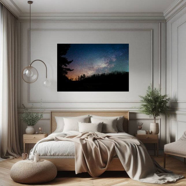 Galaxy Milky Way Night Sky Trees Photography  Poster (Creator Uploaded)