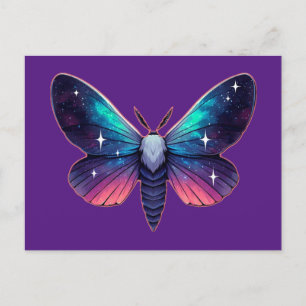 Galaxy Moth - Cosmic Space Themed Fantasy Postcard