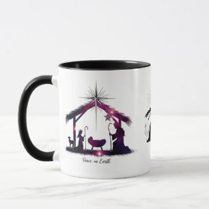 Galaxy Nativity Peace on Earth Modern Combo Mug