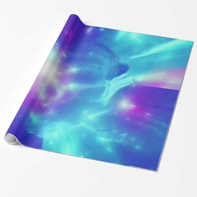 Galaxy nebula art wrapping paper (Unrolled)