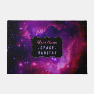 Galaxy Nebula Outer Space Purple Stars   Custom Doormat