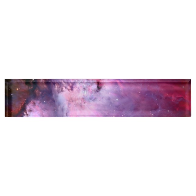 Galaxy Nebula Pink Stars Night Sky Print Astronomy Nameplate (Front)