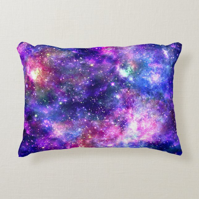 Galaxy Night Print Cosmic Design Decorative Cushion (Front)