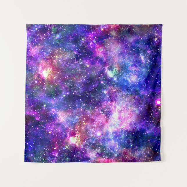 Galaxy Night Print Cosmic Design Tapestry (Front)
