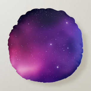 Galaxy Night Sky Nebula Pattern Stars Astronomy Round Cushion