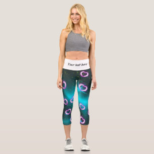 Galaxy of heart capri leggings