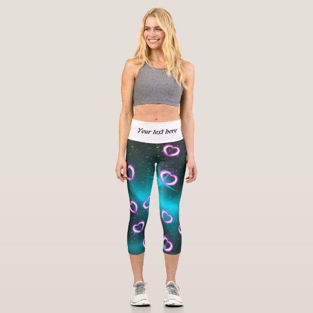 Galaxy of heart capri leggings (Front)