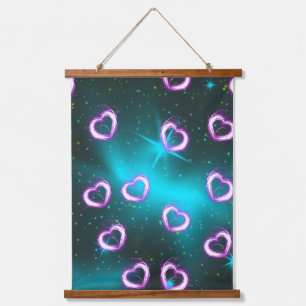 Galaxy of heart hanging tapestry