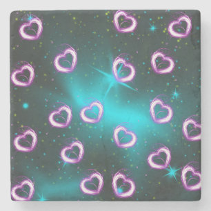 Galaxy of heart stone coaster