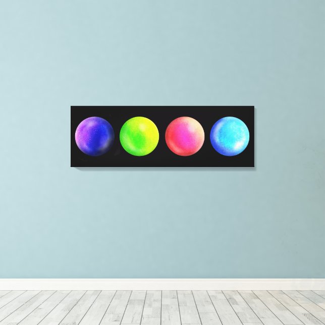 Galaxy Orb Quartet - Landscape Canvas Print (Insitu(Wood Floor))